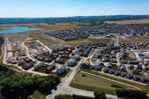 Homes under construction at Waverley, South Yorkshire-min