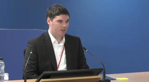 Ben Bailey gives evidence to the Grenfell Tower Inquiry on 21 September 2020