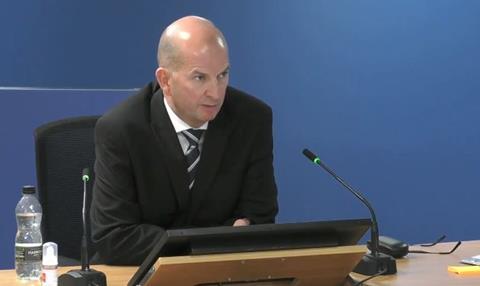 John Allen, former building control manager at the Royal Borough of Kensington & Chelsea, gives evidence to the Grenfell Tower Inquiry on 5 October 2020