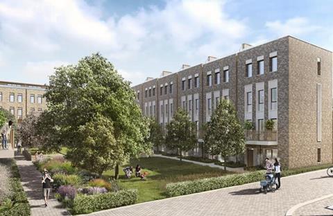 CGI image of homes at the Clapham Park regeneration scheme