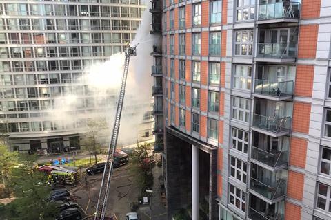 New Providence Wharf blaze Ballymore London Fire Brigade
